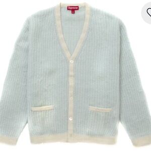 ❌SOLD❌ Supreme Mohair Two tone Cardigan in Light Blue and Cream